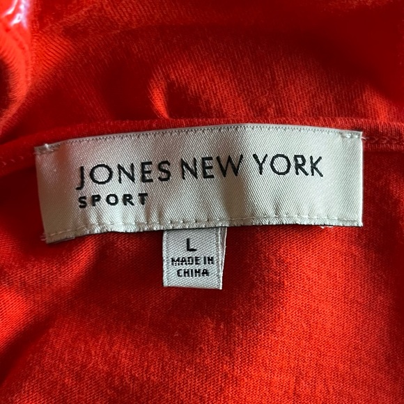 •Jones New York Sport• Orange Embroidered Pullover Top - Size Large - Picture 2 of 7